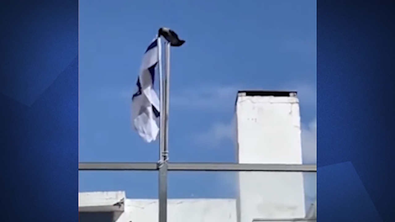 یک کلاغ پرچم اشغالگران صهیونیست را به زیر کشید! + فیلم