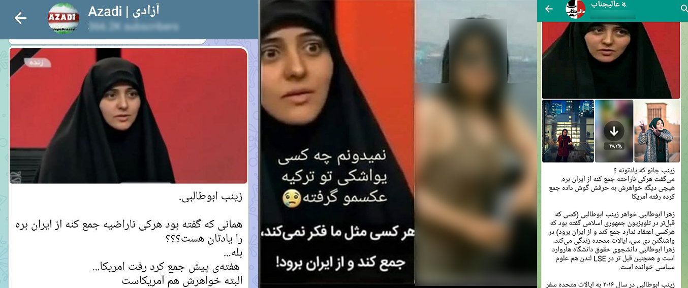 دروغ فرار زینب ابوطالبی از ایران
