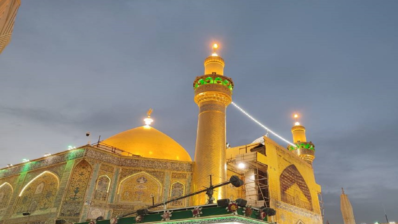 حال و هوای حرم امیرالمومنین (ع) در ایام دهه کرامت + فیلم و تصاویر