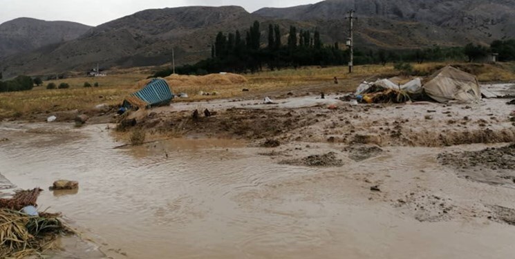 جاری شدن سیل در بخش‌هایی از روستا‌های کوهبنان