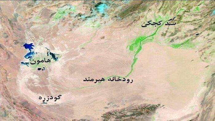 انتشار تصاویر ماهواره‌ای از رودخانه هیرمند تا ساعاتی دیگر