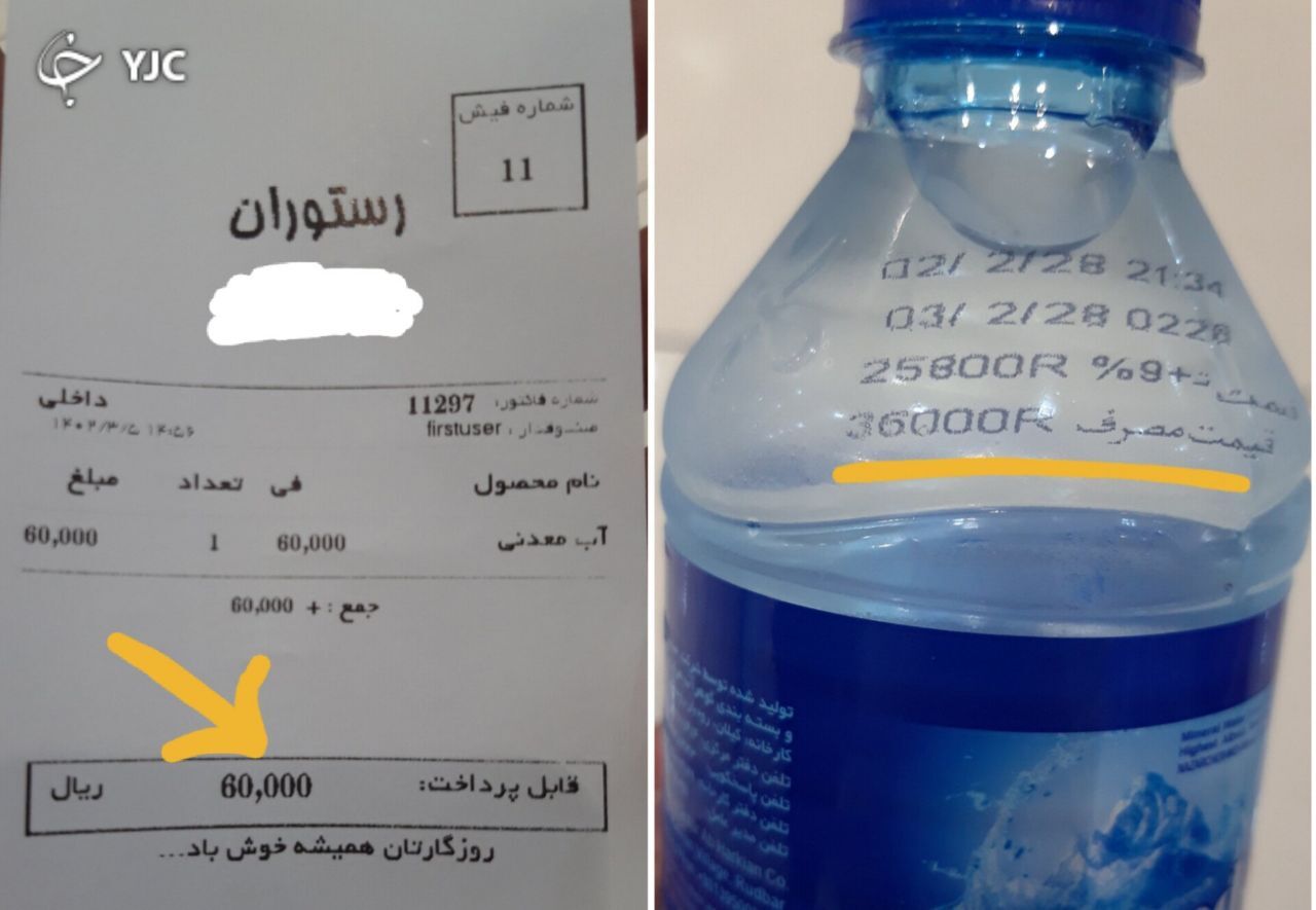 گرانی آب معدنی