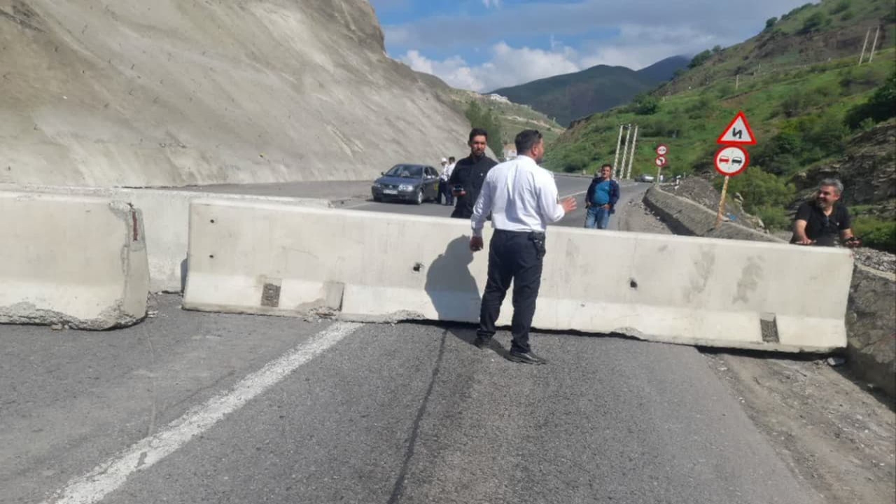 انسداد کامل محور کندوان با نیوجرسی‌ها بتونی