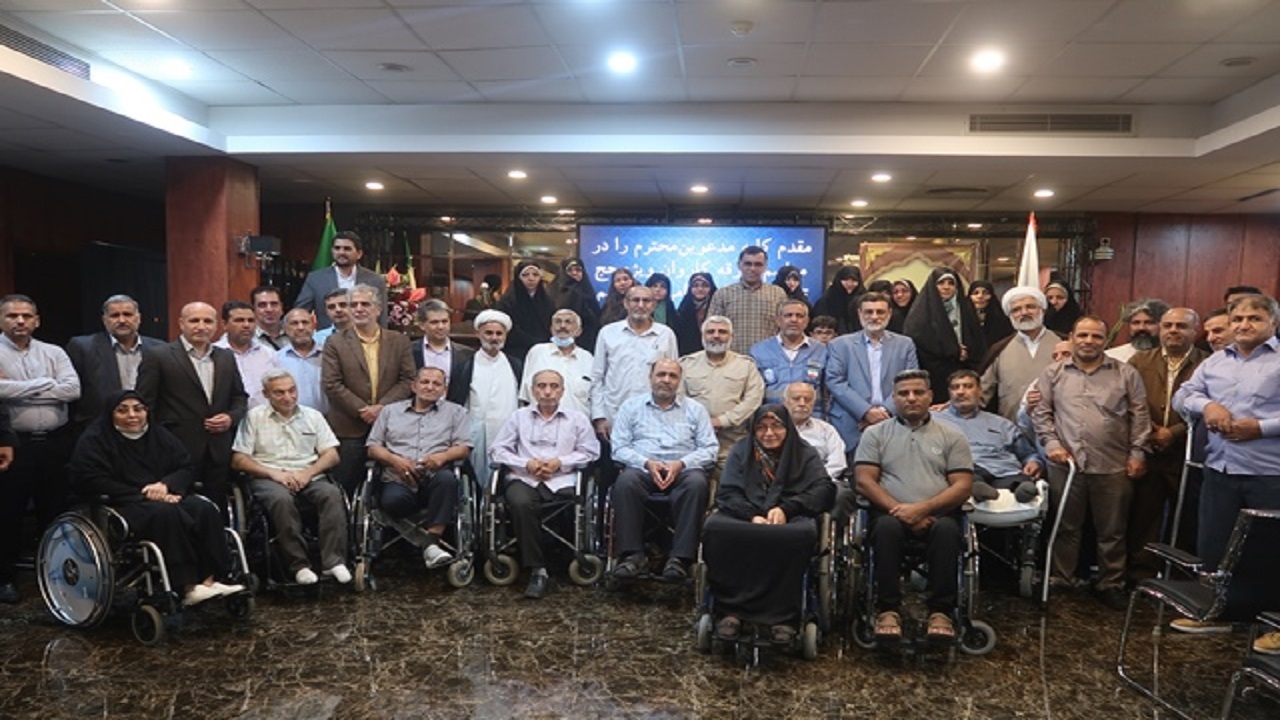 بدرقه کاروان ویژه حج جانبازان/ زائران جانباز بزرگترین پرچم و نماد مظلومیت جمهوری اسلامی هستند