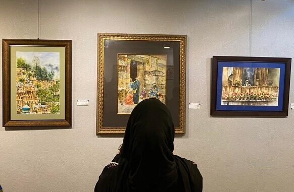 میزبانی نگارخانه فرهنگ قم از نمایشگاه نقاشی آبرنگ