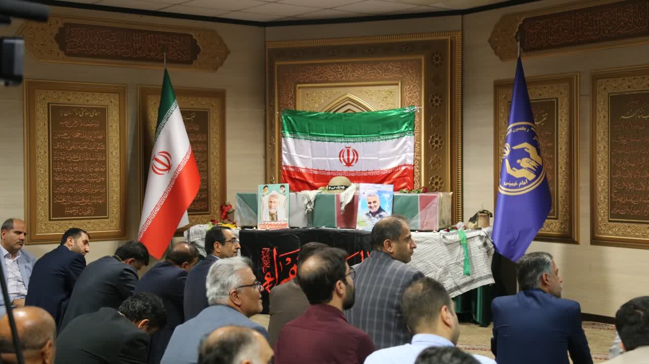 برگزاری مراسم تشییع پیکر مطهر شهید گمنام در کمیته امداد خوزستان