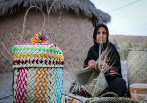 حصیر بافی با نخل خرما