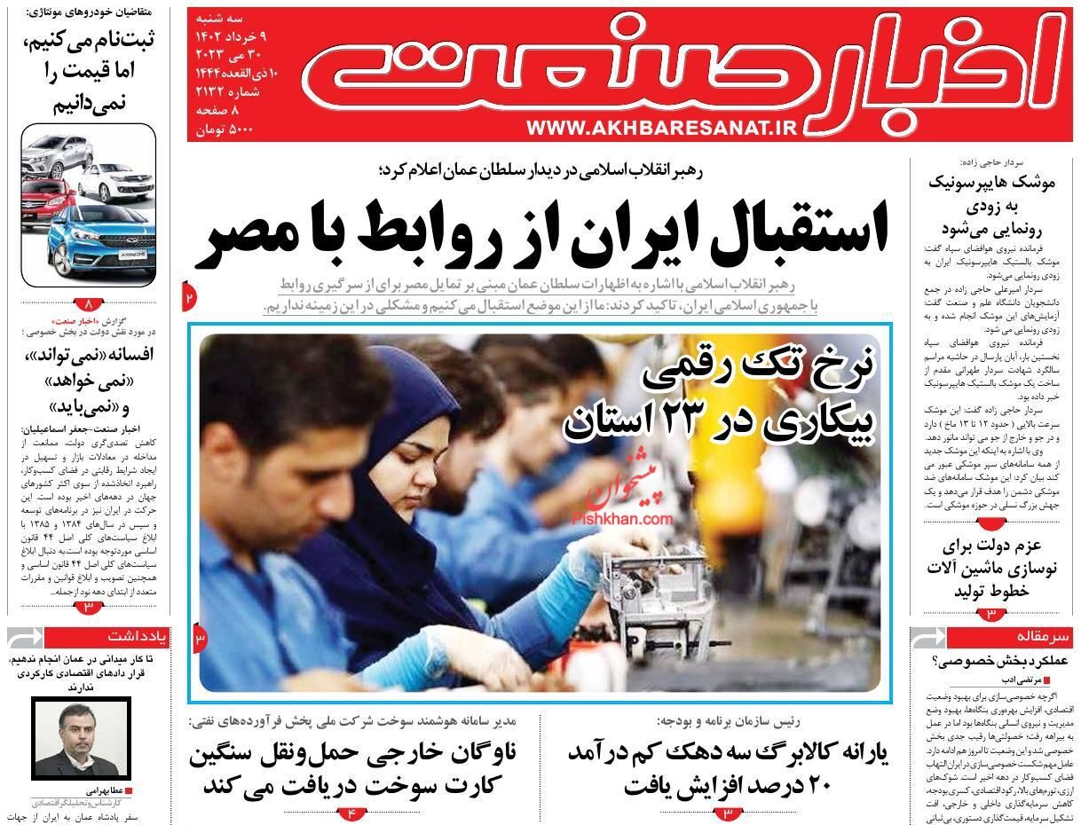 روزنامه اخبار صنعت