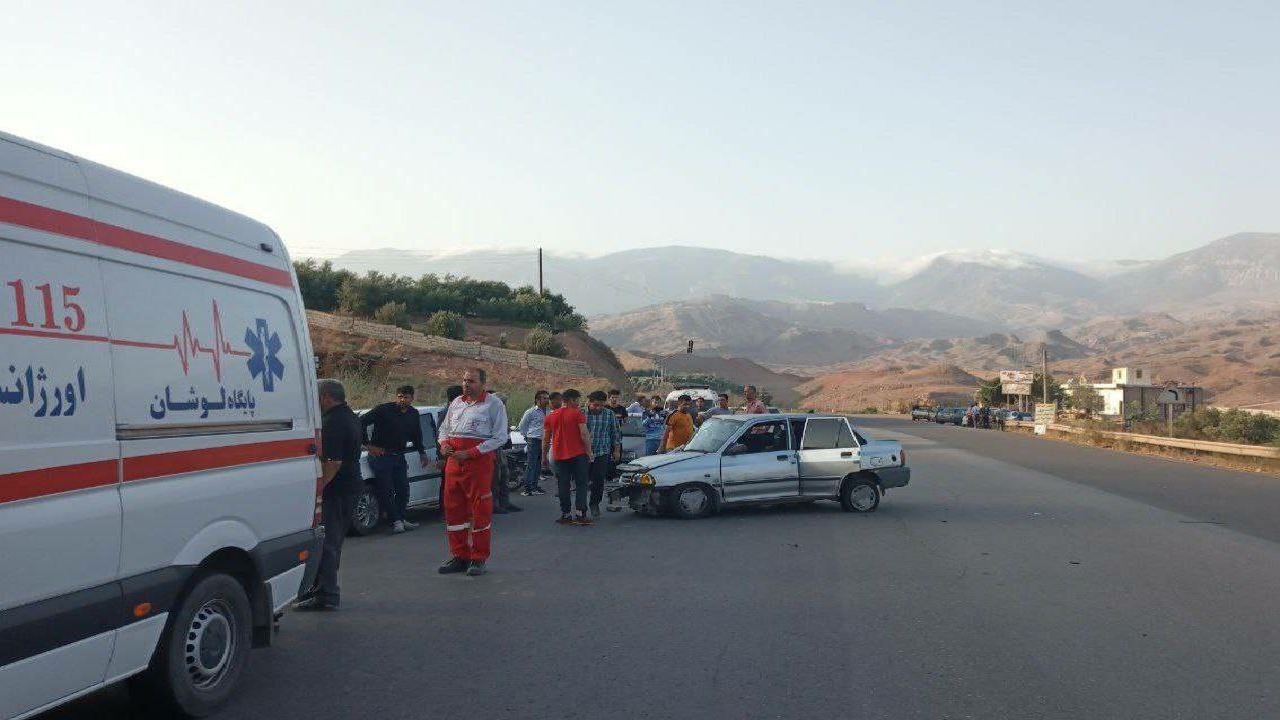 برخورد دو دستگاه خودرو در محور قزوین - رشت