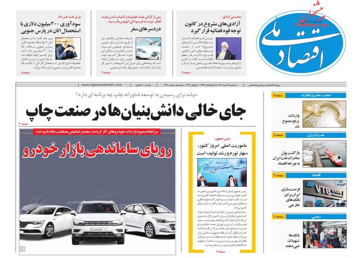 روزنامه اقتصاد ملی روزنامه اقتصاد ملی