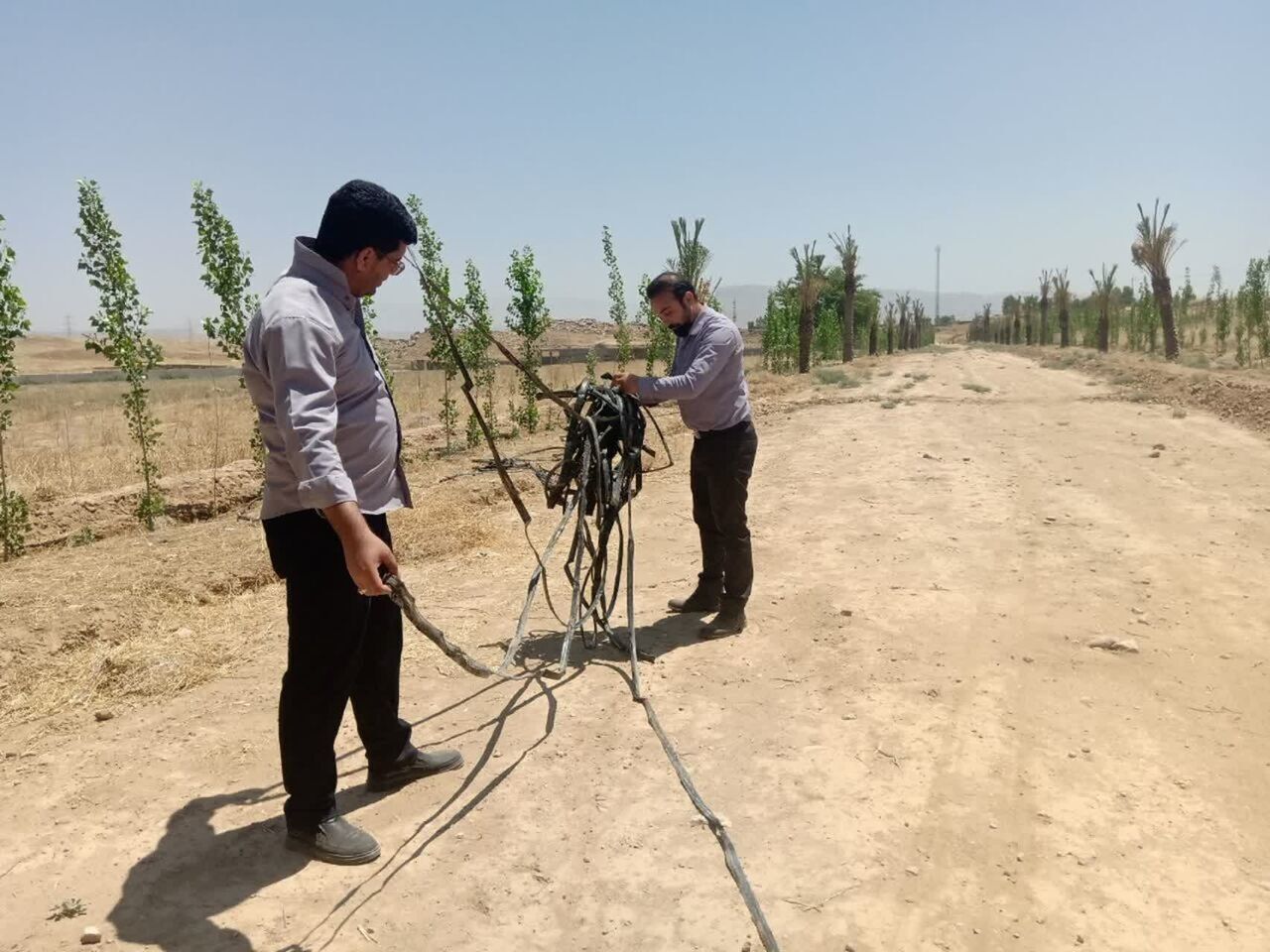 شناسایی انشعاب آب آشامیدنی غیر مجاز در نخلستان ۲۰ هکتاری دزفول
