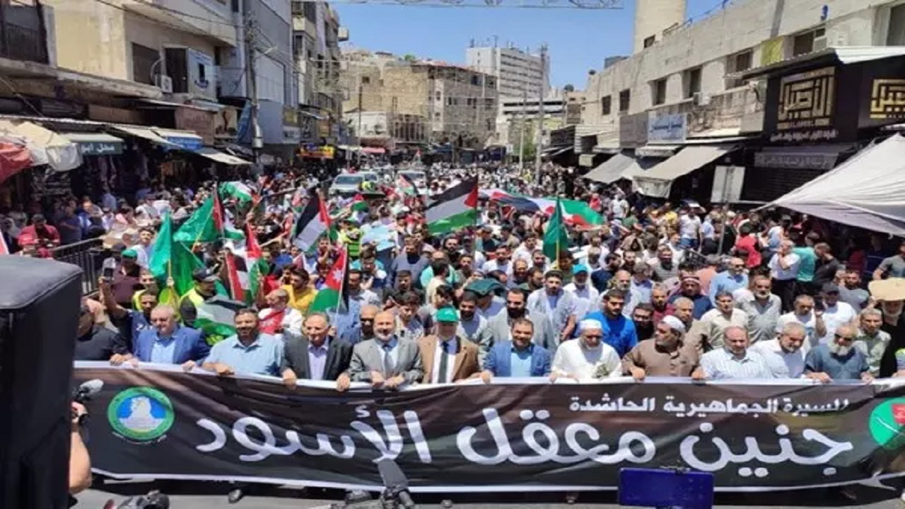 تظاهرات اردنی‌ها در حمایت از فلسطین
