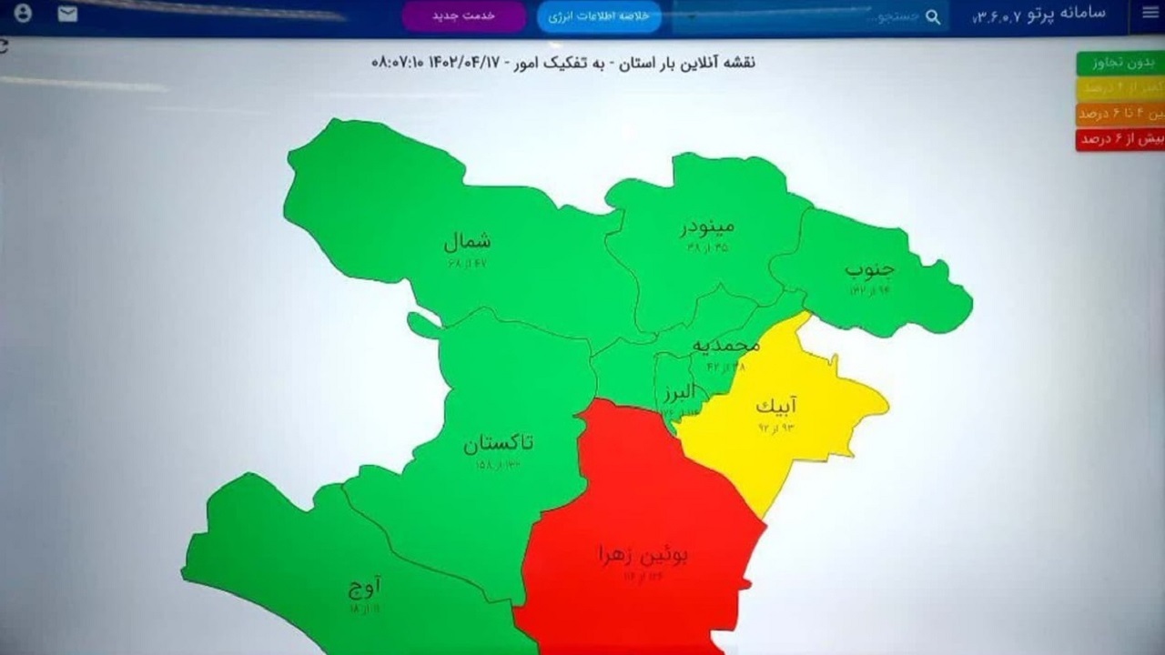 ثبت بیشترین مصرف برق در بوئین زهرا