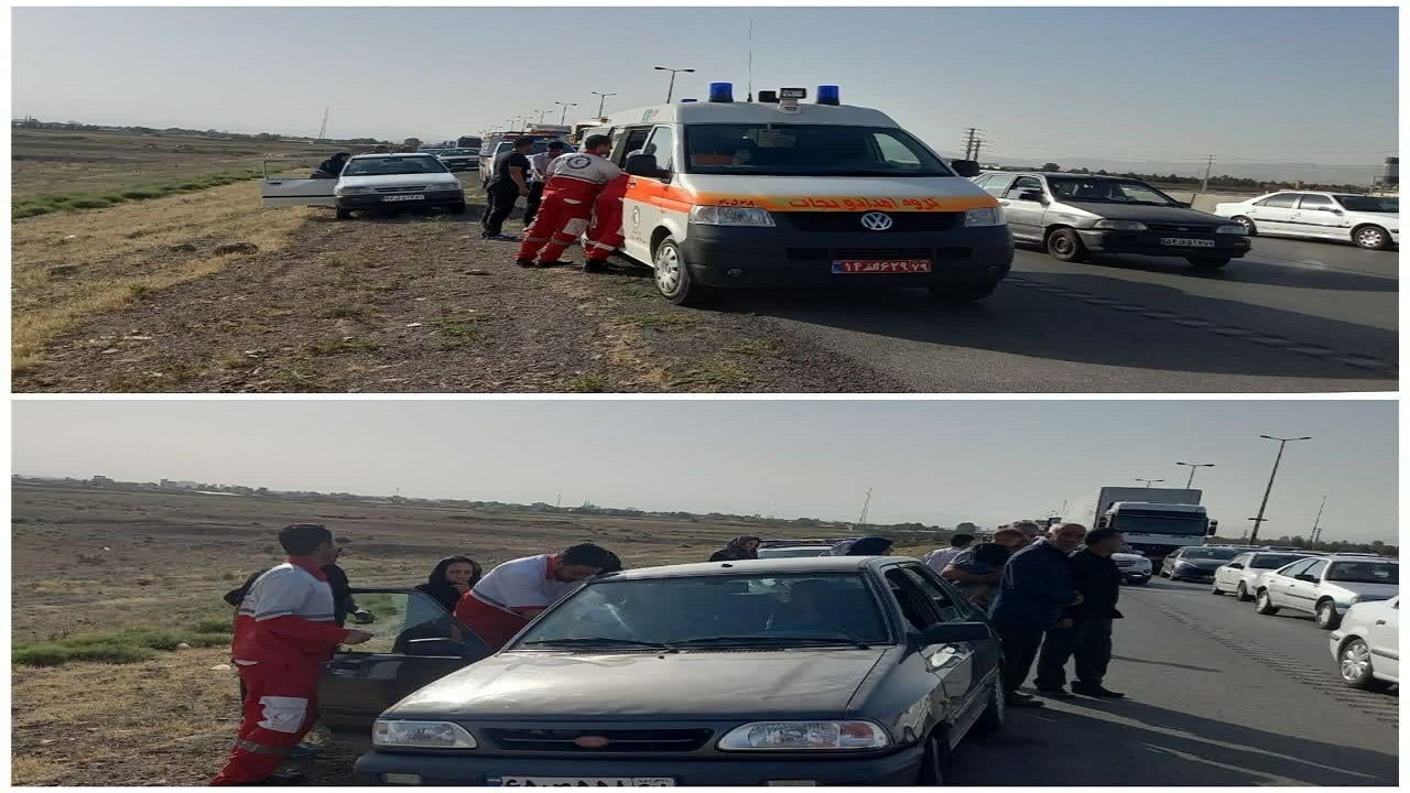 ۲ مصدوم درحادثه رانندگی در  اتوبان قزوین - کرج