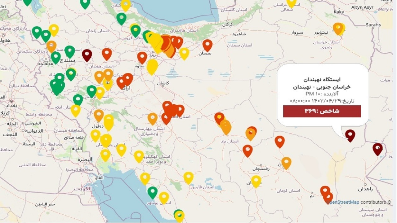 هوای نهبندان خطرناک شد