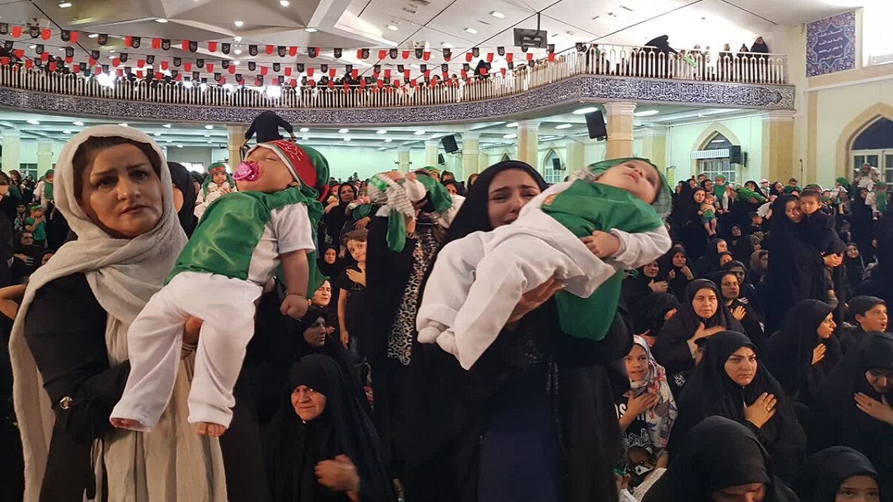 طنین نوای لالایی جانسوز حضرت علی اصغر (ع) در سراسر استان همدان