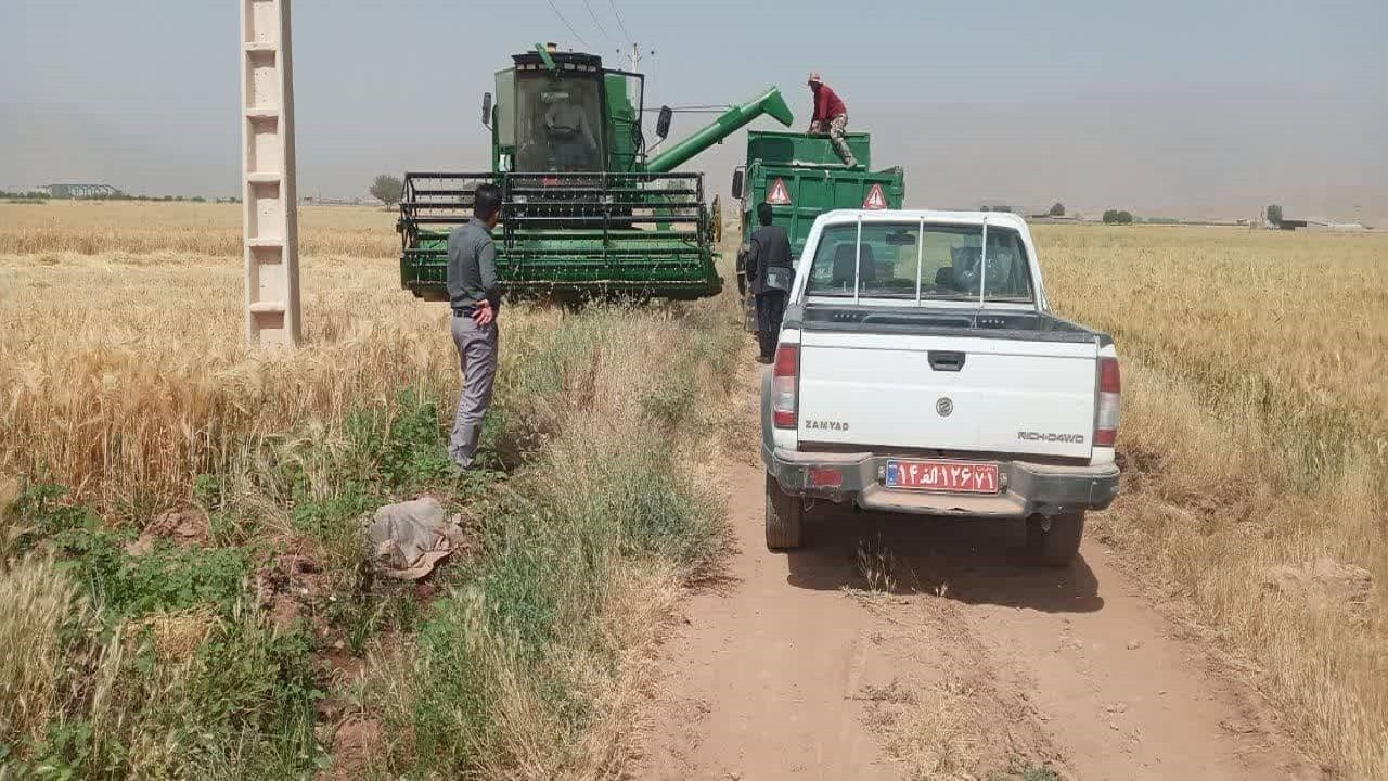 فعالیت ۳۵ کمباین برداشت غلات در شهرستان خانمیرزا
