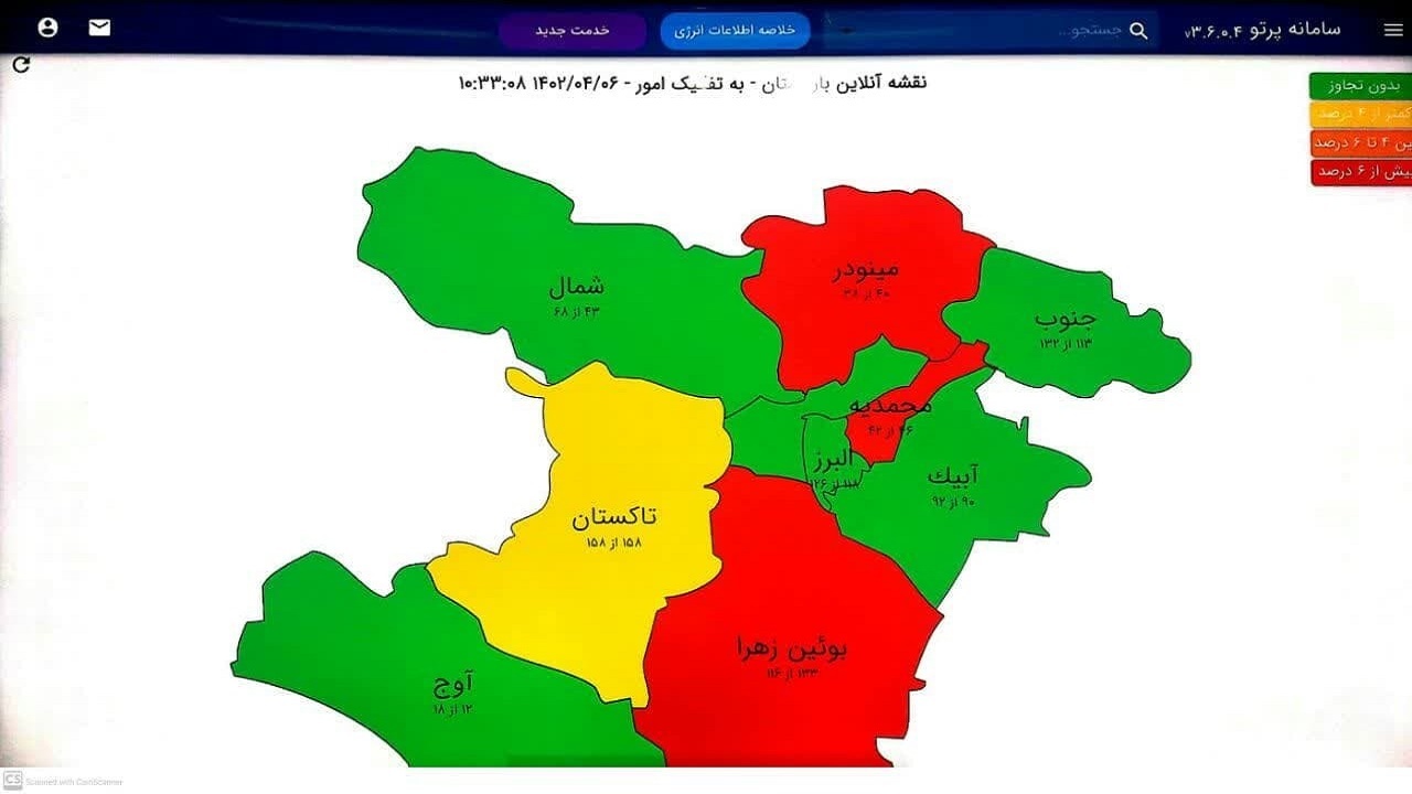 آخرین وضعیت مصرف برق استان قزوین