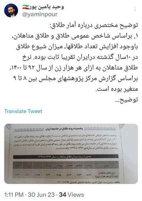 سنجیدن آمار طلاق به ازدواج در یک سال غلط است