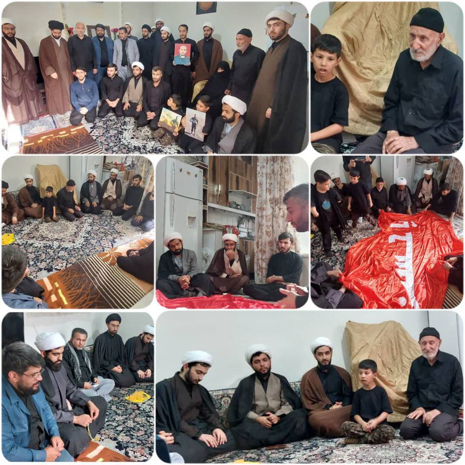 طلاب جهادگر در منزل شهیدان