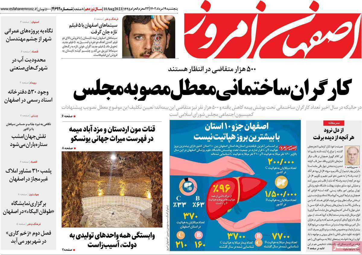 اصفهان امروز 19 مرداد