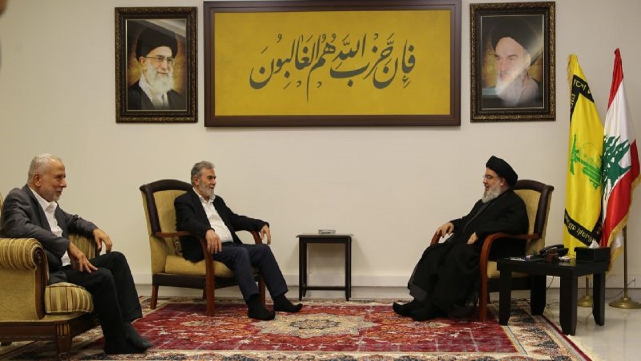 دیدار سید حسن نصرالله و دبیر کل جهاد اسلامی