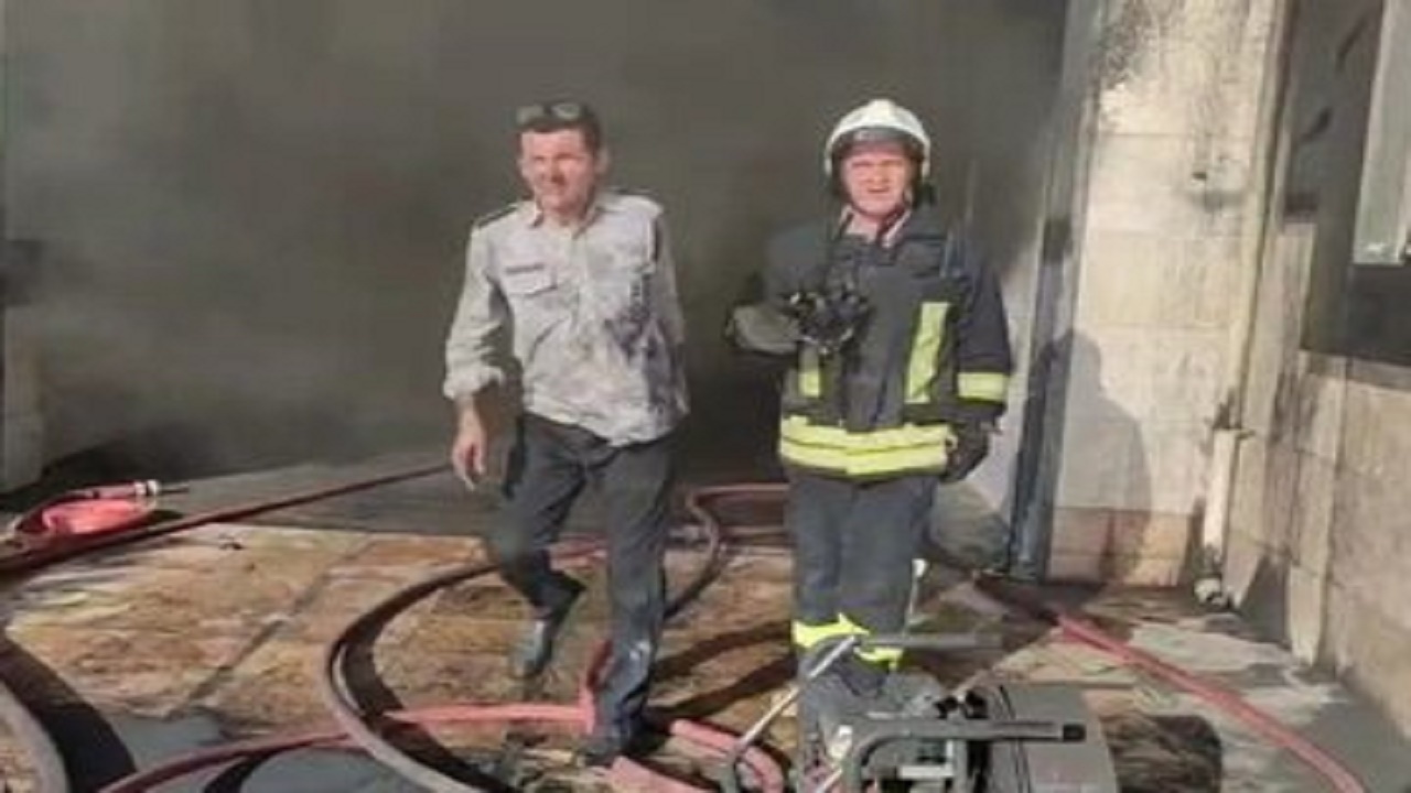 اطفاء آتش در یکی از شعب بانکی در بلوار ناهارخوران گرگان