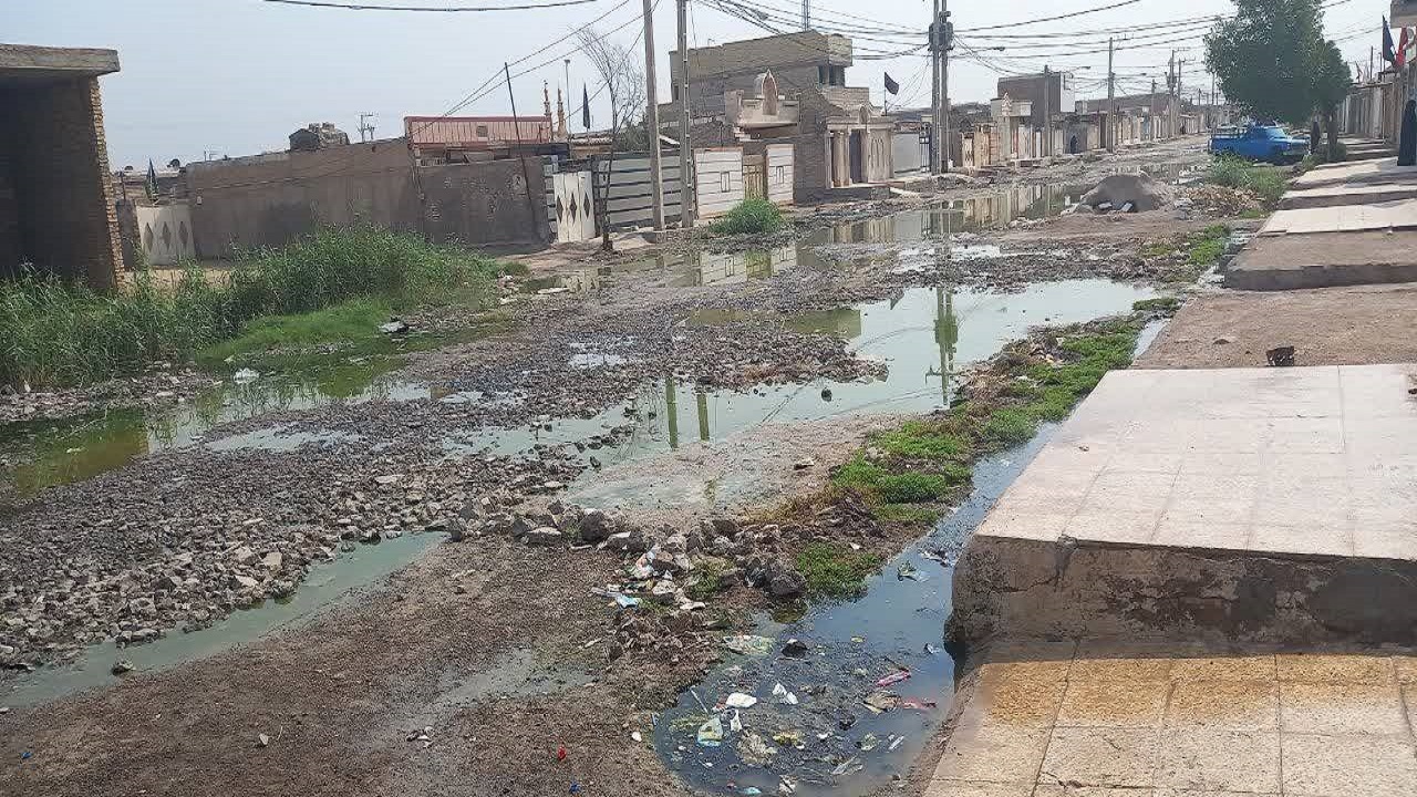 وضعیت نامناسب معابر و آبگرفتگی در کوی گلدشت اهواز + تصاویر