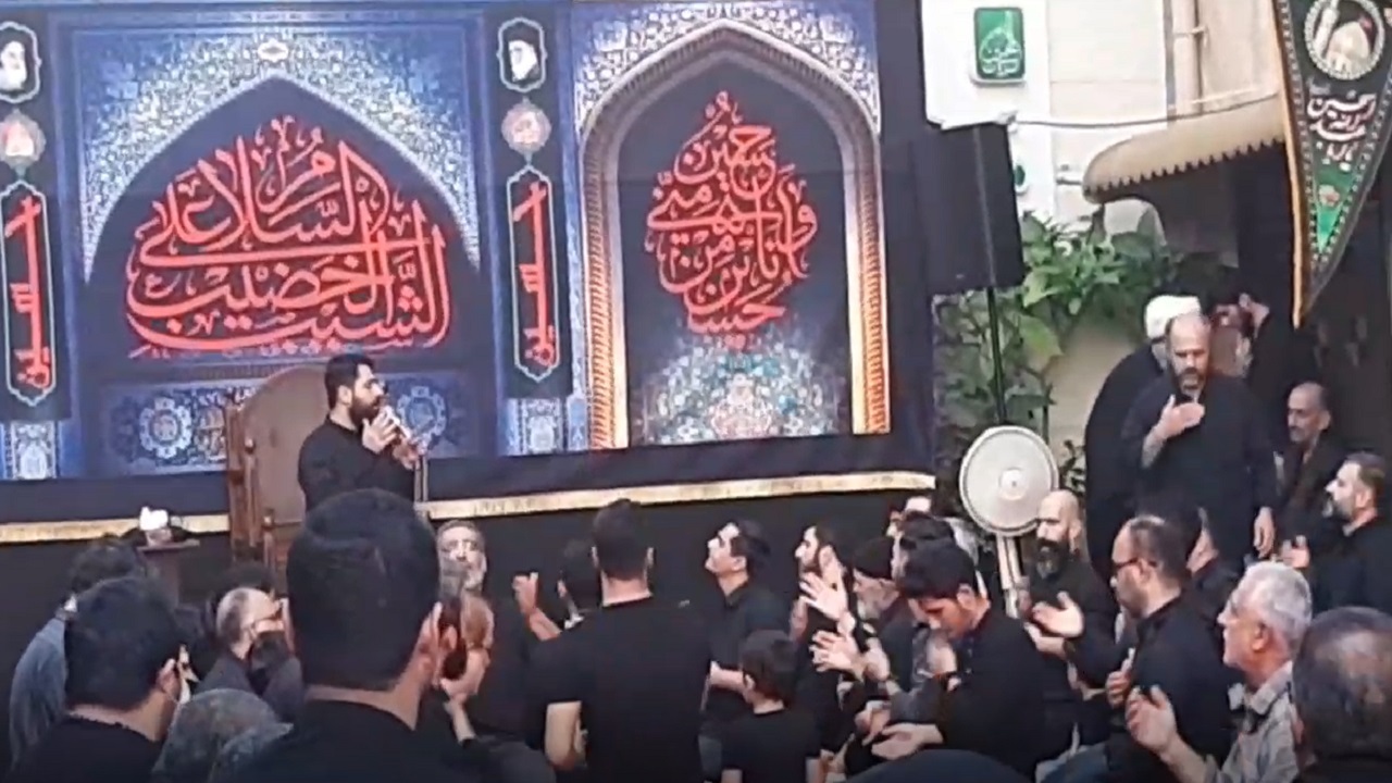 مراسم عزاداری محرم در حسینیه آیت الله بهجت رشت + فیلم