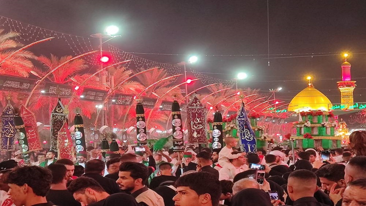 کربلای معلی در شب تاسوعای حسینی + فیلم و تصاویر