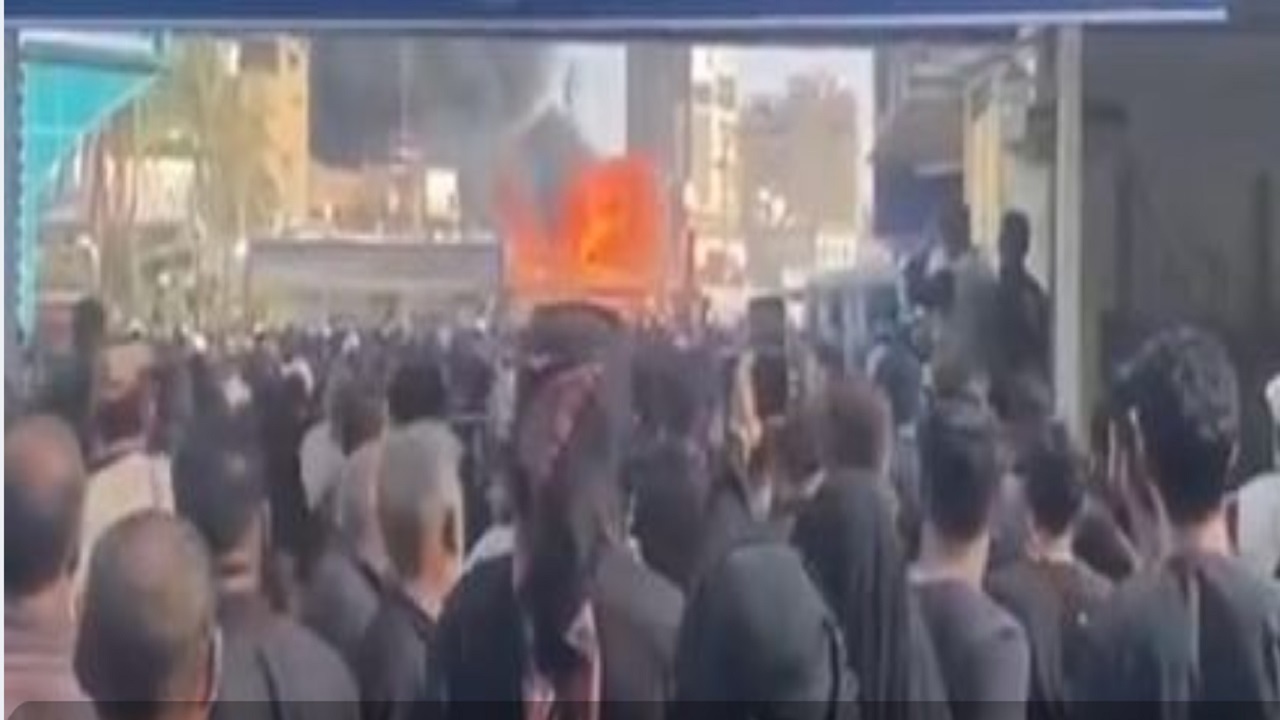آتش‌سوزی در نزدیکی حرم امام حسین (ع) + فیلم