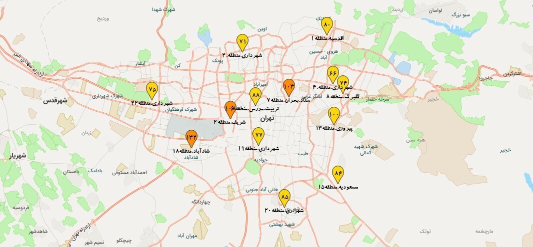 شاخص کیفی هوا تنفس هوای قابل قبول در پایتخت