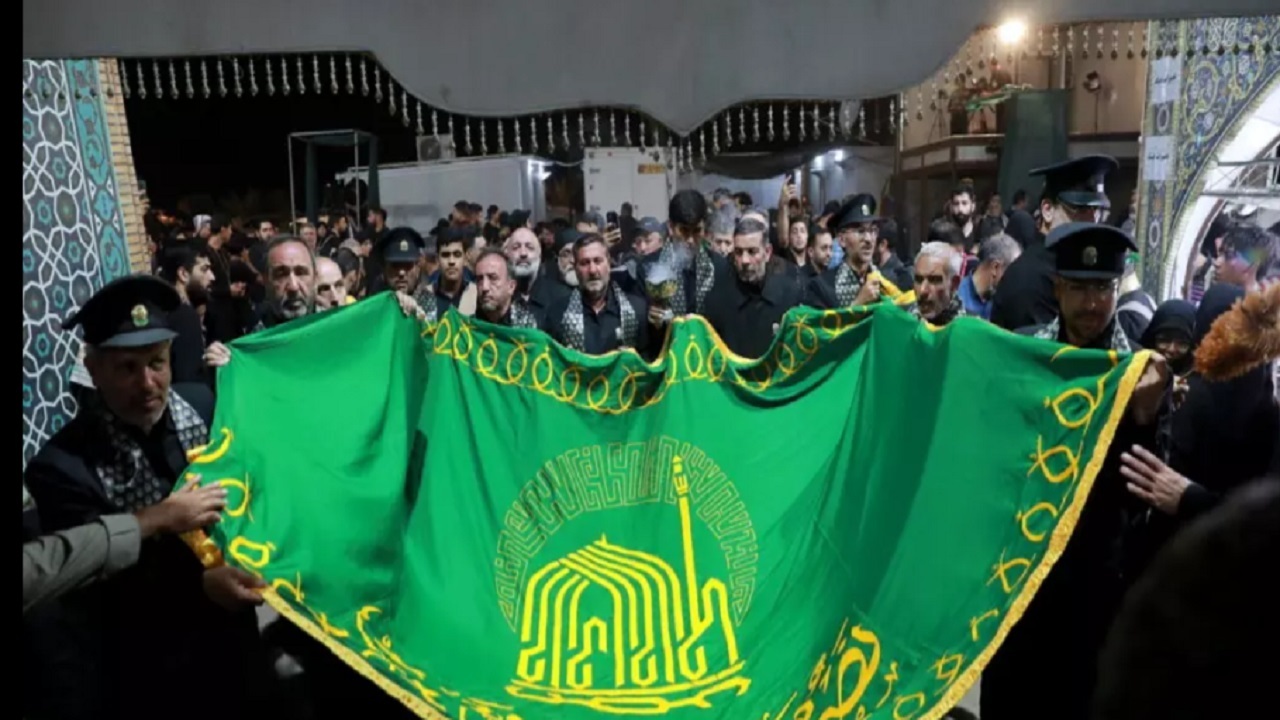 توسل به امام رئوف در موکب آستان مقدس حضرت معصومه (س) +تصاویر