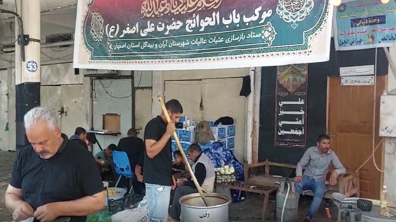 خدمت رسانی موکب حضرت علی اصغر (ع) در سامرا + فیلم