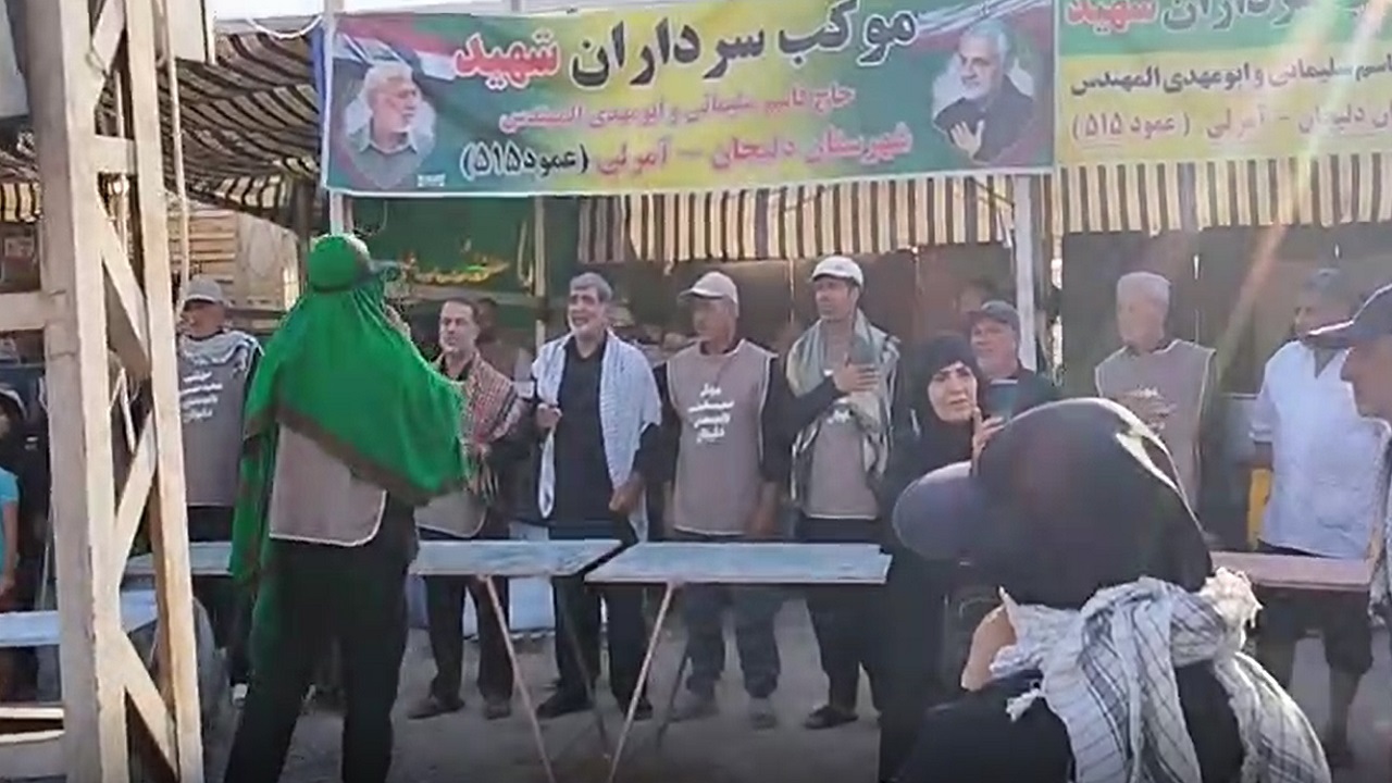 اجرای سرود سلام فرمانده موکب داران در مسیر نجف به کربلا + فیلم