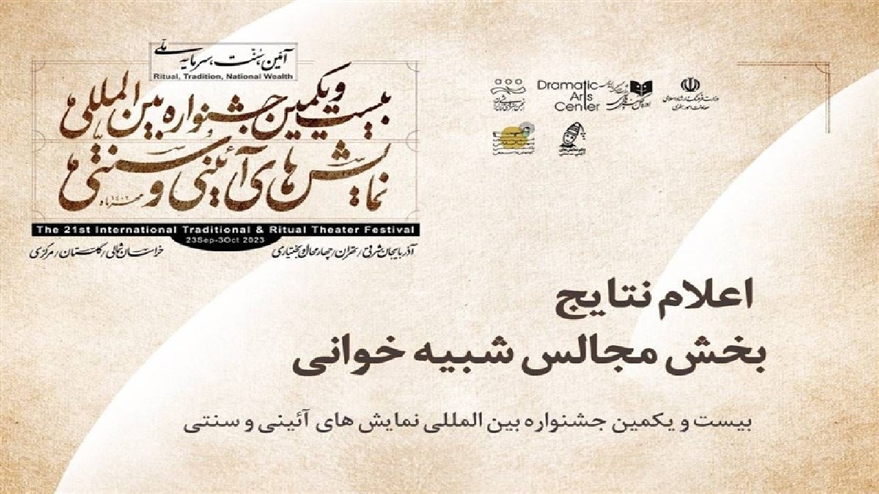 اعلام نتایج «بخش مجالس شبیه خوانی» جشنواره بین المللی نمایش‌های آیینی
