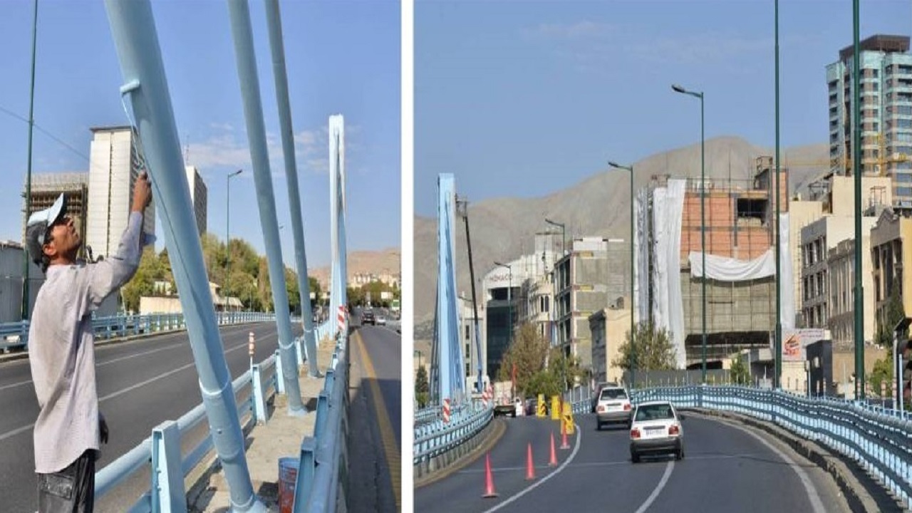 آغاز زیباسازی پل پارک وی به عنوان یکی از المان‌های شاخص در شمال تهران