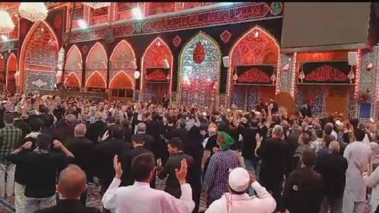 مراسم بعثه مقام معظم رهبری همزمان با ۲۸ صفر در حرم سیدالشهدا (ع) + فیلم