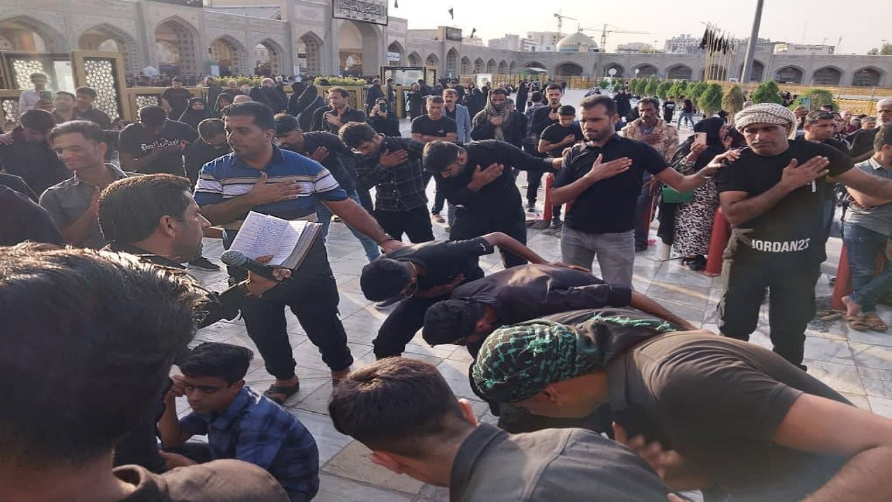 مراسم سوگواری عزاداران بندر کوهستک در حرم امام رضا (ع) + تصاویر