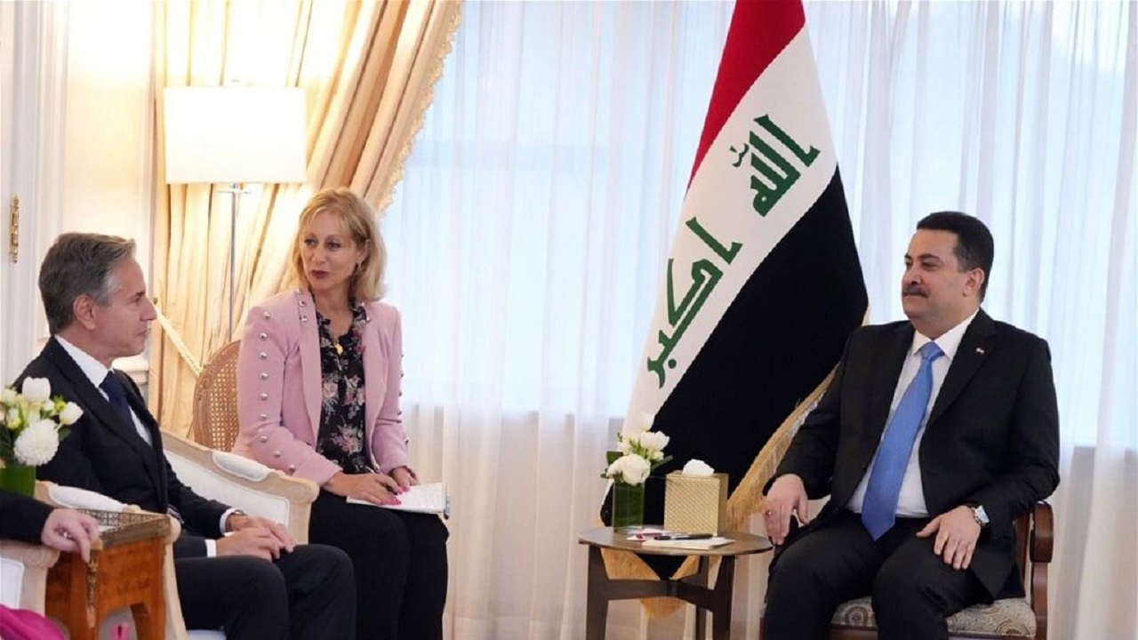 دیدار وزیر خارجه آمریکا با نخست وزیر عراق و دعوت برای سفر به واشنگتن