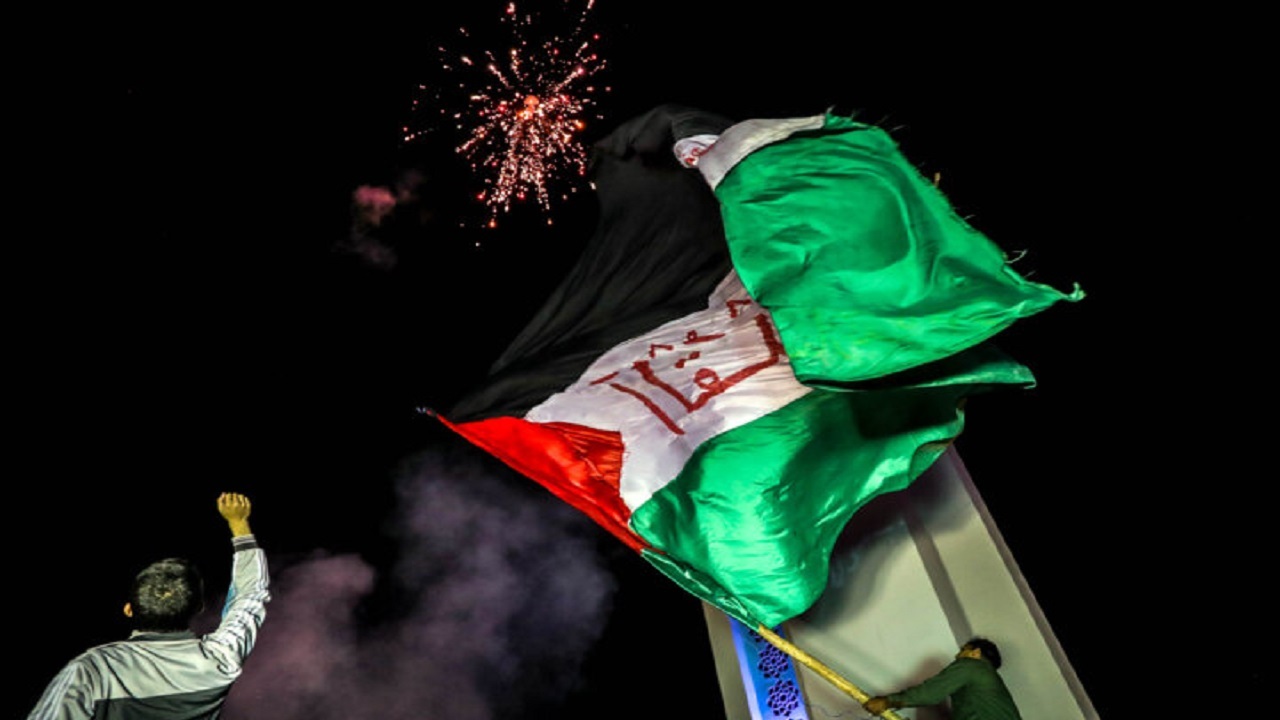 جشن پیروزی فلسطین در مشهد+فیلم