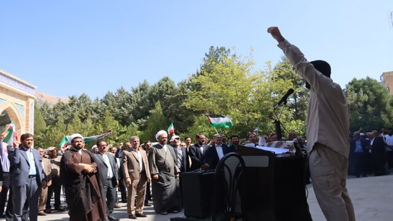 برگزاری تجمع بزرگ دانشگاهیان کرمانشاه در حمایت از مقاومت مردم مظلوم فلسطین