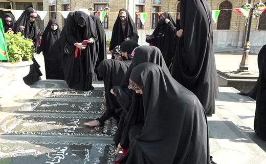 تشییع شهید گمنام در کاروان دختران حاج قاسم گیلان