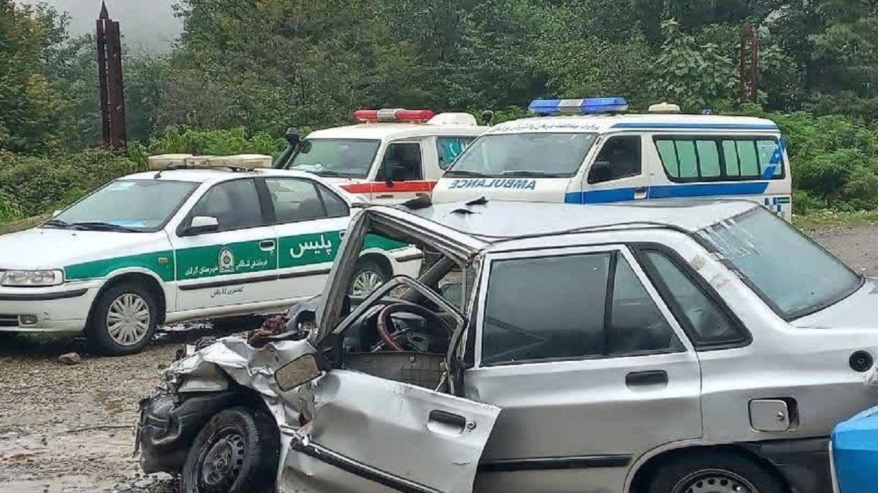مصدوم شدن ۶ نفر براثر تصادف پراید و مزدا وانت در روستای توسکستان
