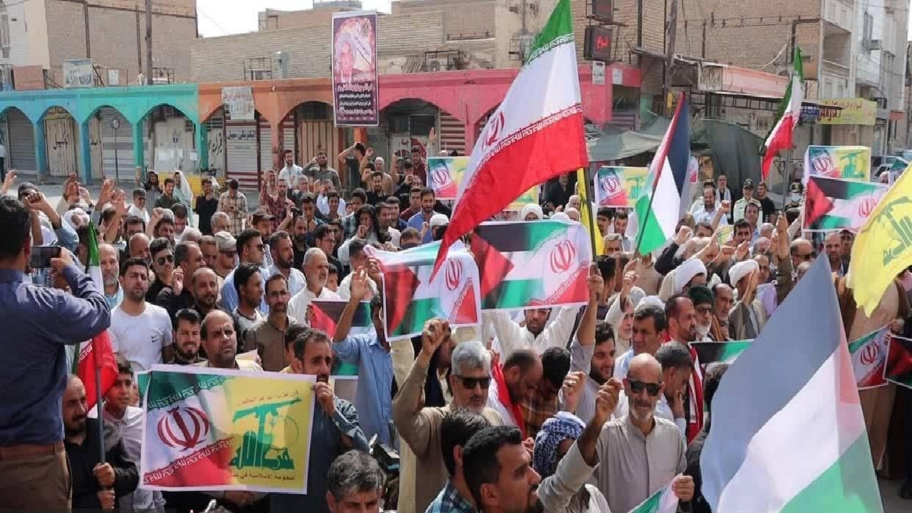 طنین صدای مرگ بر اسرائیل خوزستانی‌ها در حمایت از مردم فلسطین
