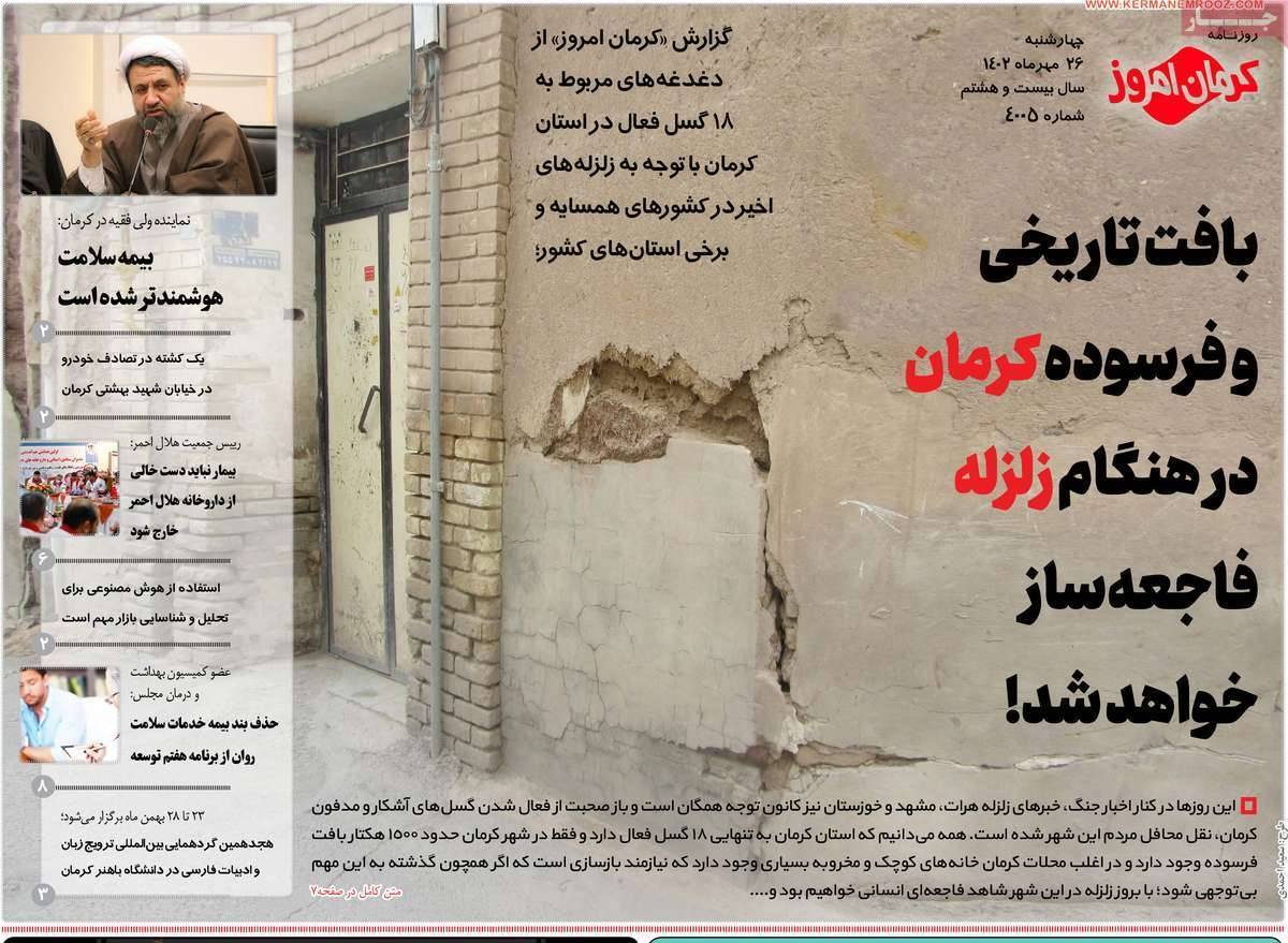 روزنامه کرمان امروز