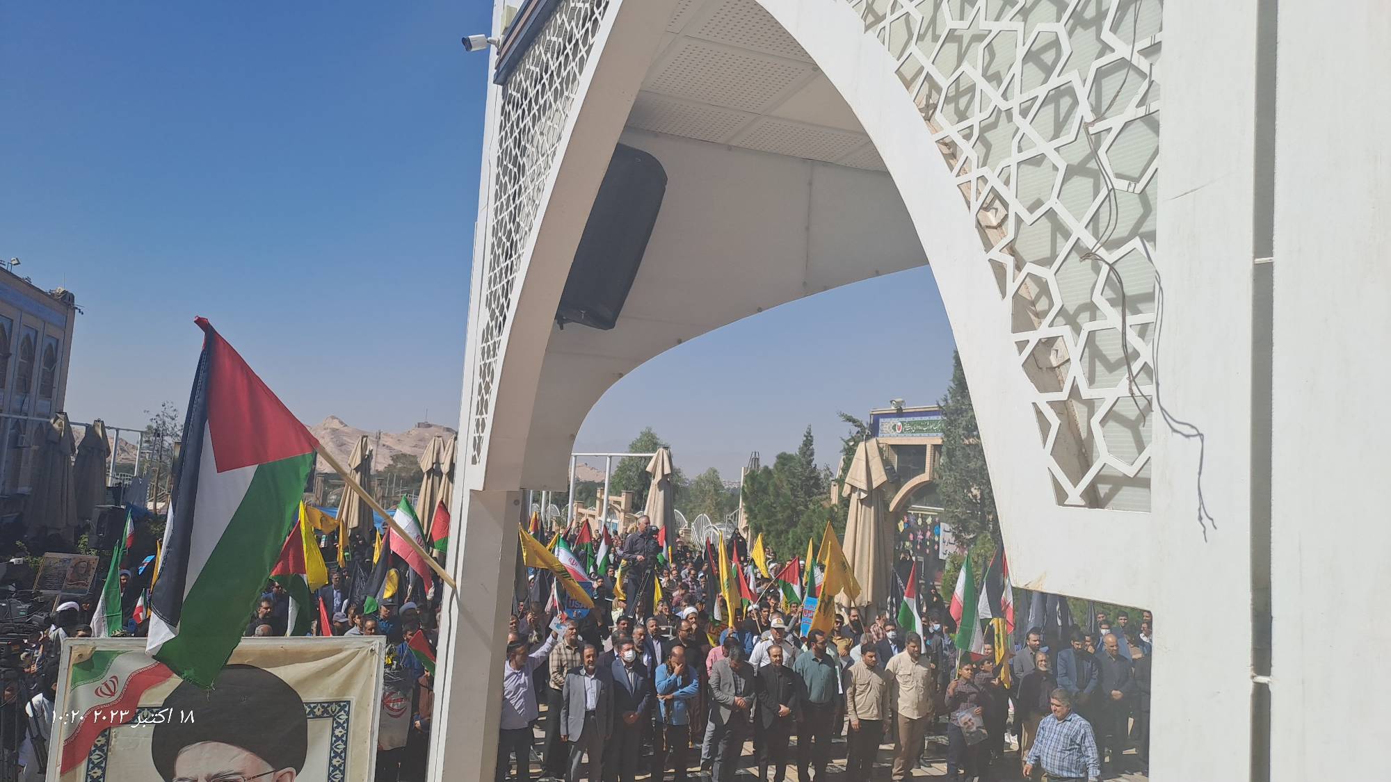 محکومیت جنایت حمله صهیونیست&zwnj;ها به بیمارستان المعمدانی غزه در گلزار شهدای کرمان