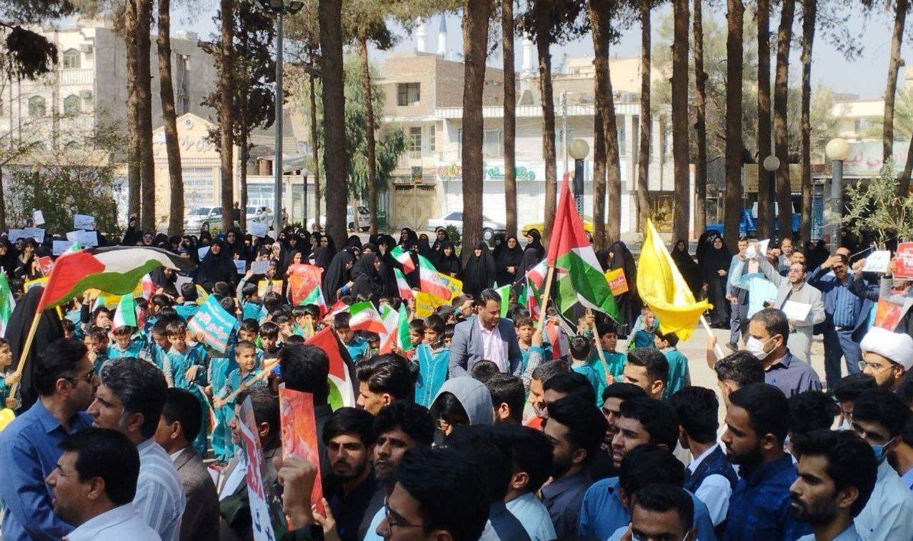 تجمع و خروش انقلابی مردم زاهدان در پی جنایت هولناک رژیم کودک کش اسرائیل+تصاویر