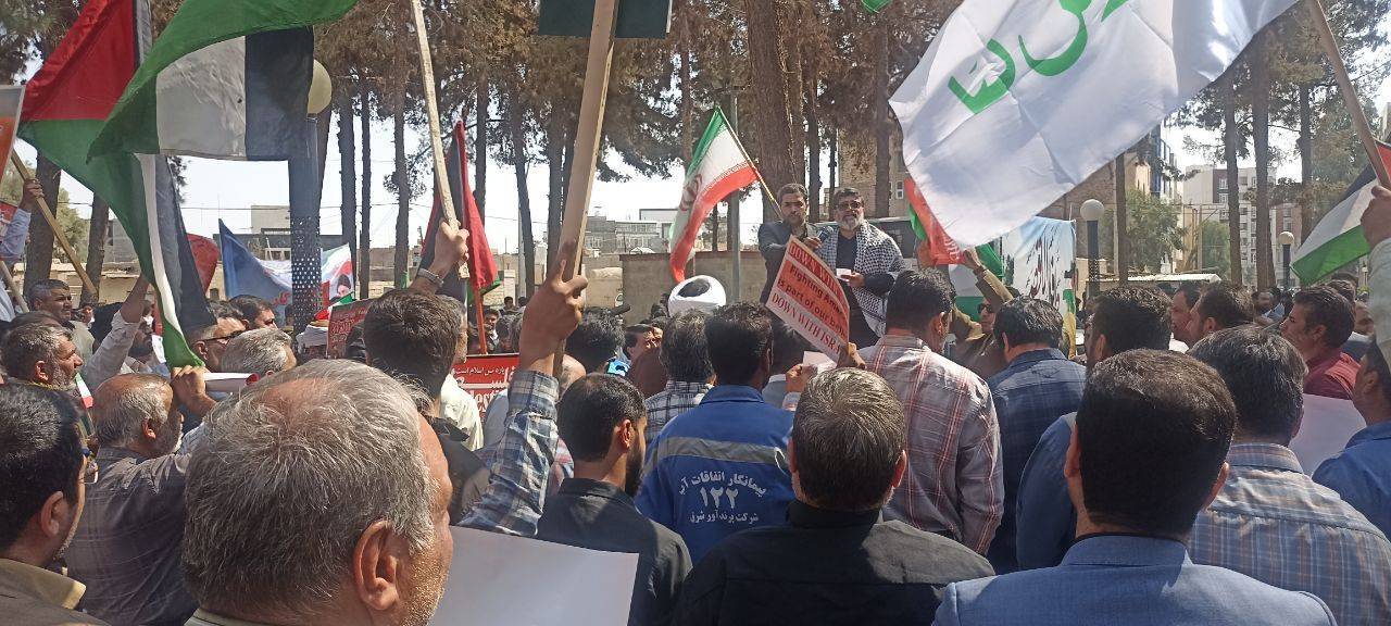 تجمع و خروش انقلابی مردم زاهدان در پی جنایت هولناک رژیم کودک کش اسرائیل+تصاویر