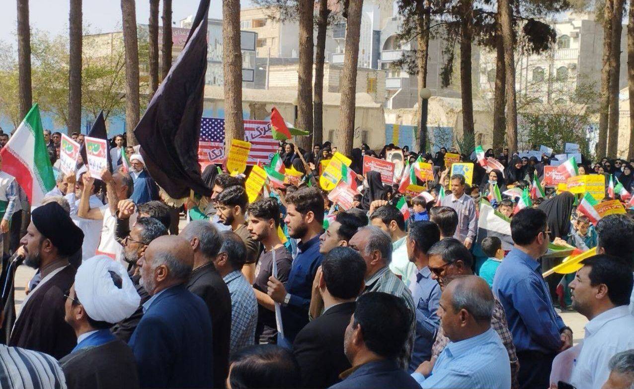 تجمع و خروش انقلابی مردم زاهدان در پی جنایت هولناک رژیم صهیونیستی